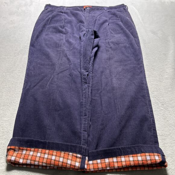 VTG Corduroy Flannel Lined Beyond Baggy Pants Mens 38x27 Hamilton Wide Leg Loose - Picture 1 of 16